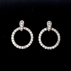 Tocara sterling silver 925 and DiAmi rhinestone post pierced earrings